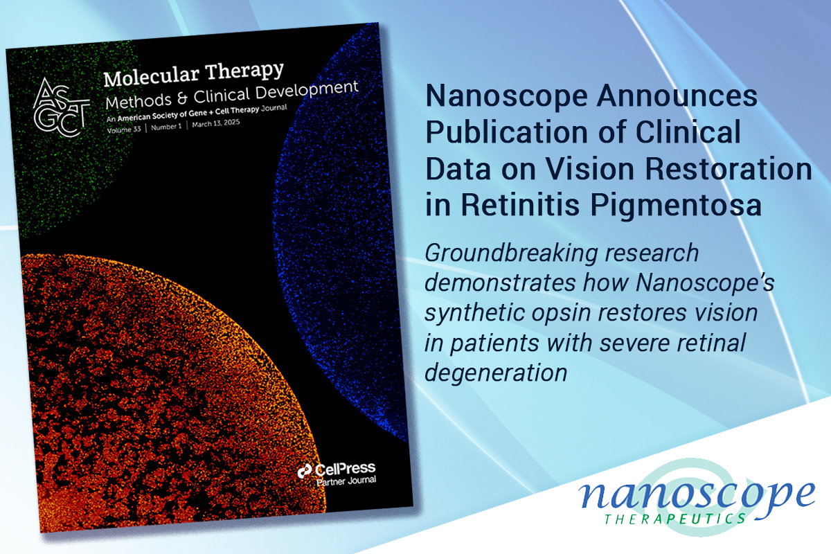 Nanoscope Announces Publication of Clinical Data on Vision